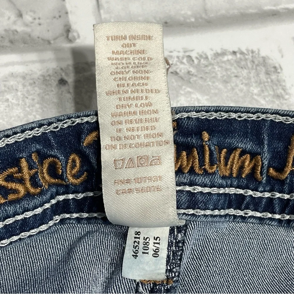 Justice Premium Blue Jeans. Simply low skinny Girls size 16R. Spots. Pre-owned.